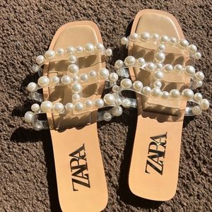 Zara pearl sandals